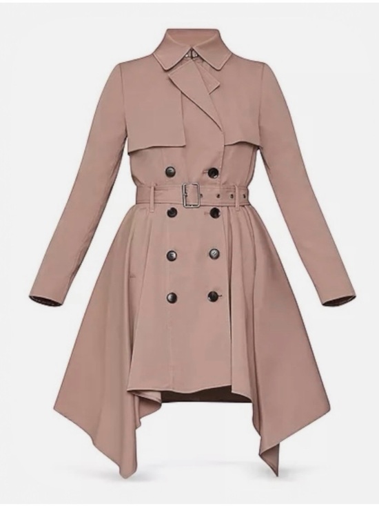 BCBGMaxAzria Jackets & Blazers - RARE! BOBGMAXAZRIA Brielle Asymmetrical Hem Trench Coat Size L Blush Pink